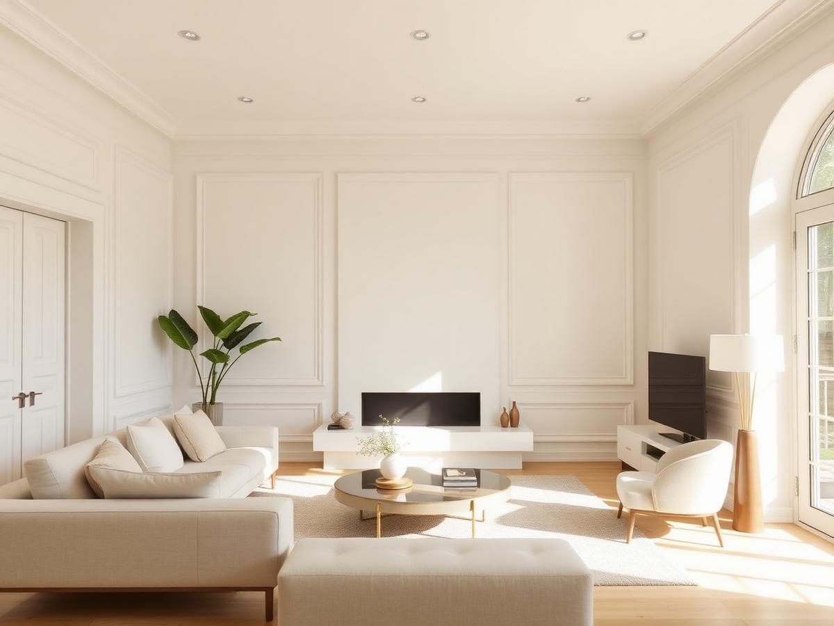 Wohnraum mit gepflegter Wandgestaltung